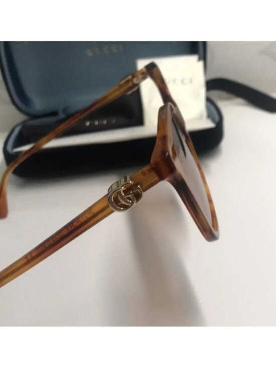 New Authentic Gucci GG1071S 003 Havana Cat-Eye Sunglasses Brown Lenses main image 9